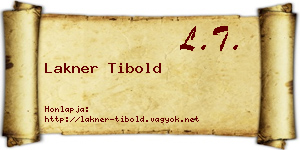 Lakner Tibold névjegykártya